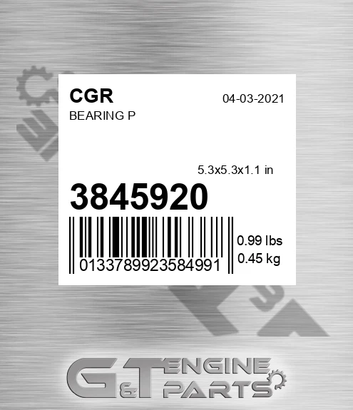 3845920 Bearing P for CGR
