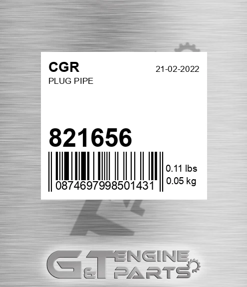 821656 Plug Pipe