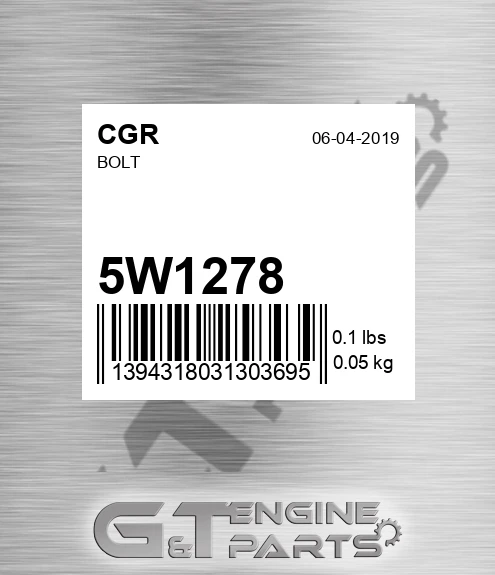 5W1278 CGR Bolt