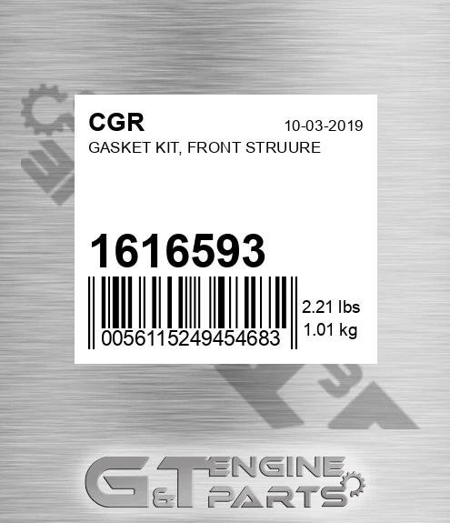 1616593 Gasket Kit, Front Struure