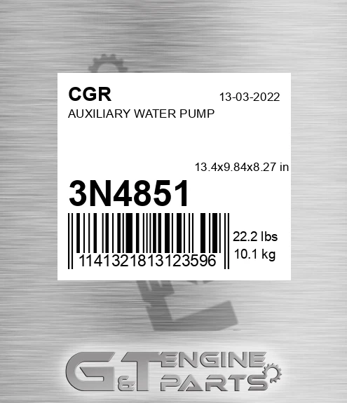 3N4851 CGR Auxiliary Water Pump