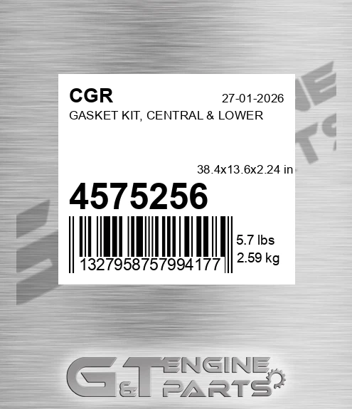 4575256 CGR Gasket Kit, Central & Lower