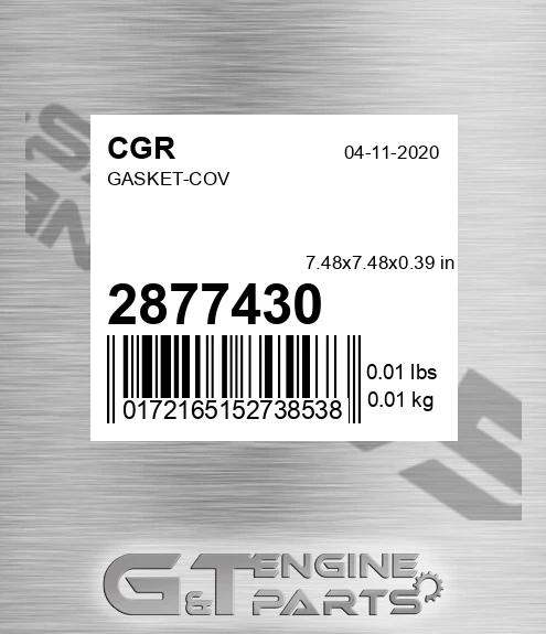2877430 CGR Gasket-cov