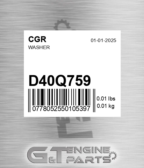 D40Q759 Washer