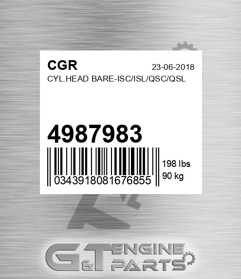 4987983 Cyl.head Bare-isc/isl/qsc/qsl