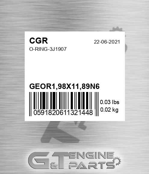 GEOR1,98X11,89N6 O-ring-3j1907