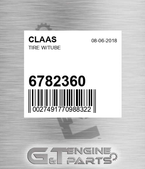 6782360 CLAAS Tire W/tube