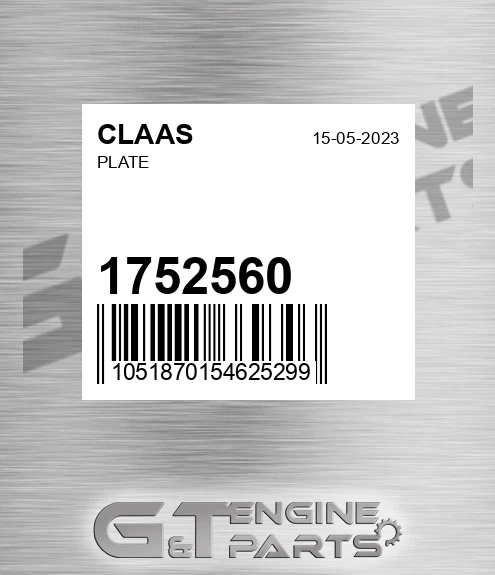 1752560 CLAAS Plate
