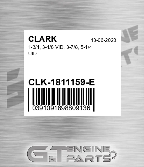 CLK-1811159-E 1-3/4, 3-1/8 Vid, 3-7/8, 5-1/4 Uid