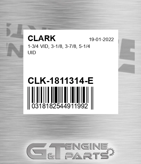 CLK-1811314-E 1-3/4 Vid, 3-1/8, 3-7/8, 5-1/4 Uid