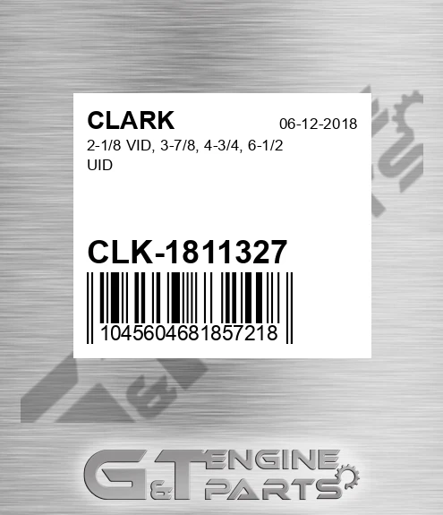 CLK-1811327 2-1/8 Vid, 3-7/8, 4-3/4, 6-1/2 Uid