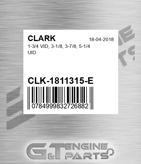CLK-1811315-E 1-3/4 Vid, 3-1/8, 3-7/8, 5-1/4 Uid