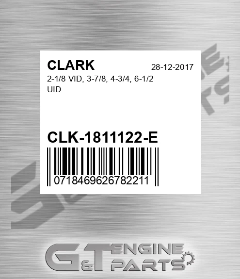 CLK-1811122-E 2-1/8 Vid, 3-7/8, 4-3/4, 6-1/2 Uid