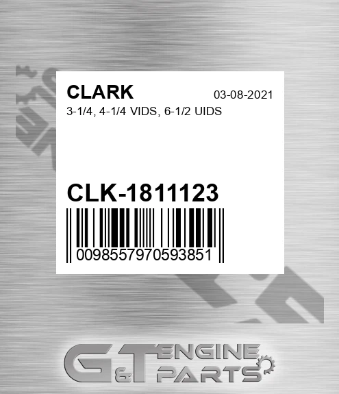 CLK-1811123 3-1/4, 4-1/4 Vids, 6-1/2 Uids