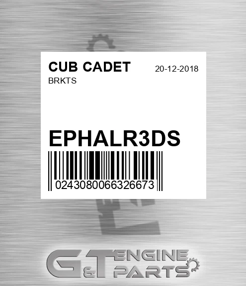 EPHALR3DS Brkts for CUB CADET