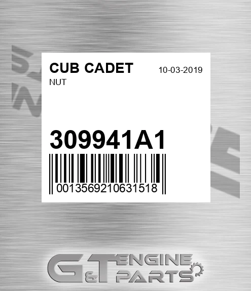 309941A1 Nut for CUB CADET