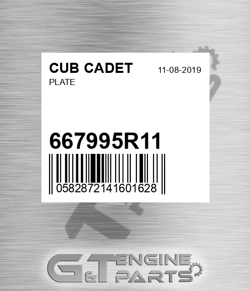 667995R11 Plate for CUB CADET