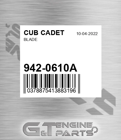942-0610A Blade for CUB CADET