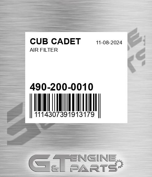 490-200-0010 Air Filter for CUB CADET