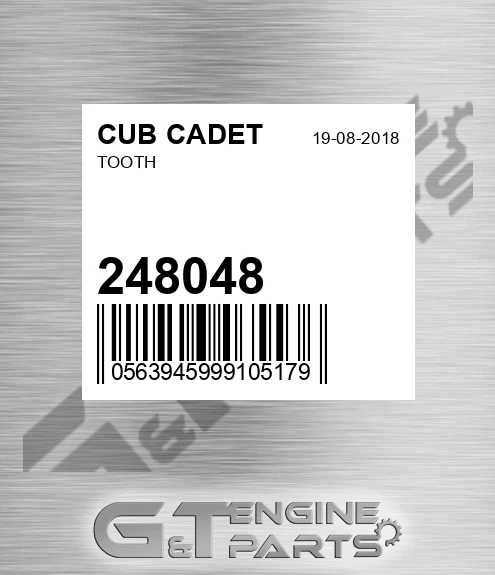 248048 Tooth for CUB CADET