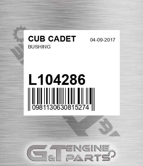 L104286 CUB CADET Bushing