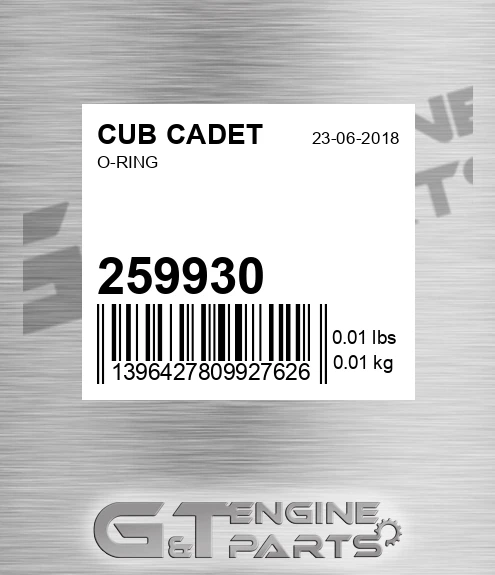 259930 CUB CADET O-ring