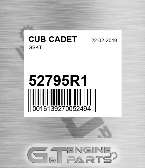 52795R1 Gskt for CUB CADET