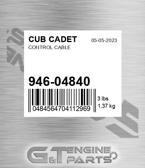946-04840 Control Cable for CUB CADET
