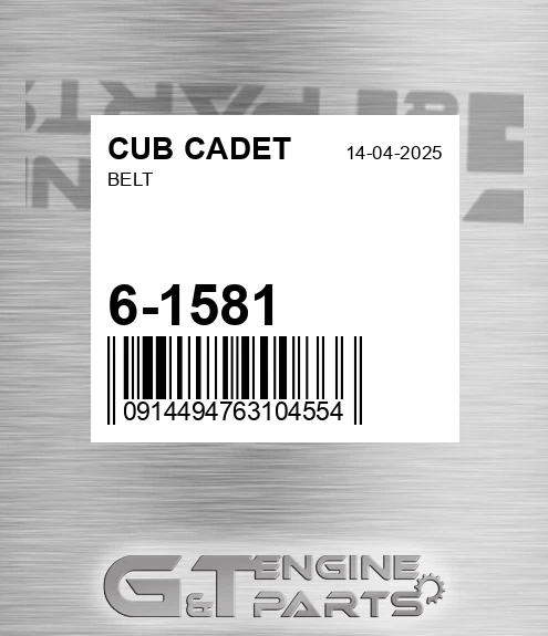 6-1581 Belt for CUB CADET