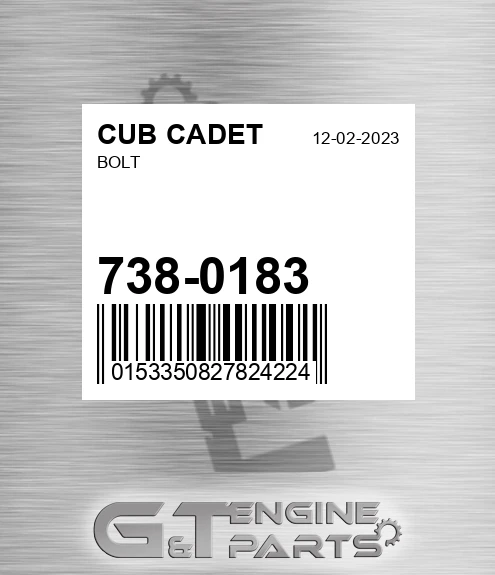 738-0183 Bolt for CUB CADET
