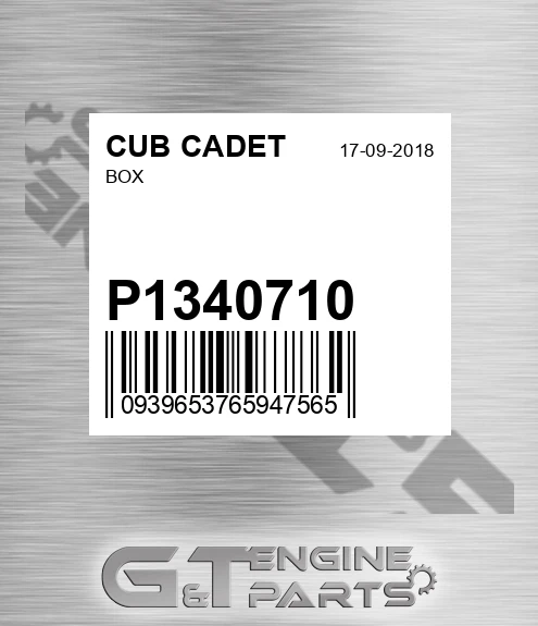 P1340710 Box for CUB CADET