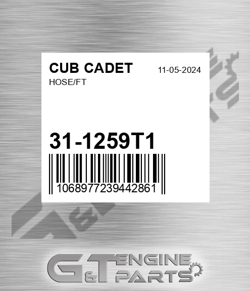 31-1259T1 Hose/ft