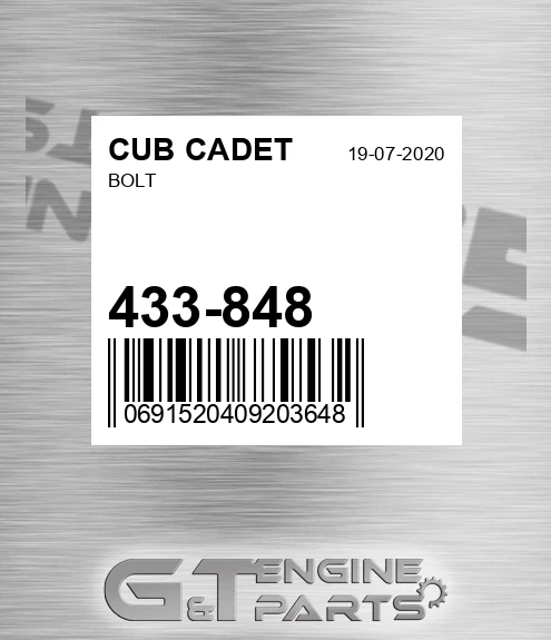 433-848 Bolt