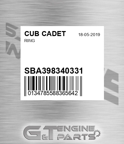 SBA398340331 Ring for CUB CADET