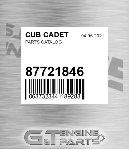 87721846 Parts Catalog for CUB CADET