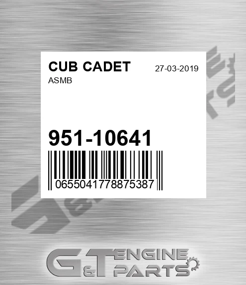 951-10641 Asmb for CUB CADET