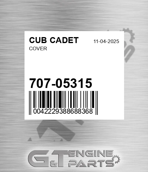 707-05315 Cover for CUB CADET