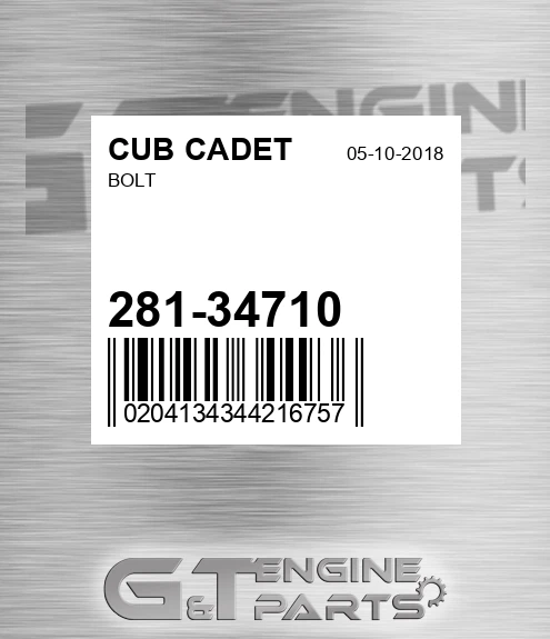 281-34710 Bolt