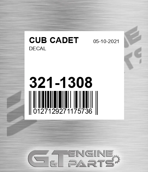321-1308 Decal for CUB CADET