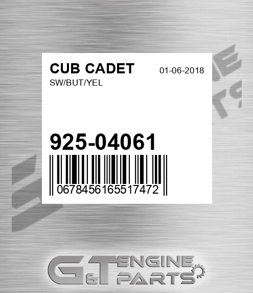 925-04061 Sw/but/yel for CUB CADET
