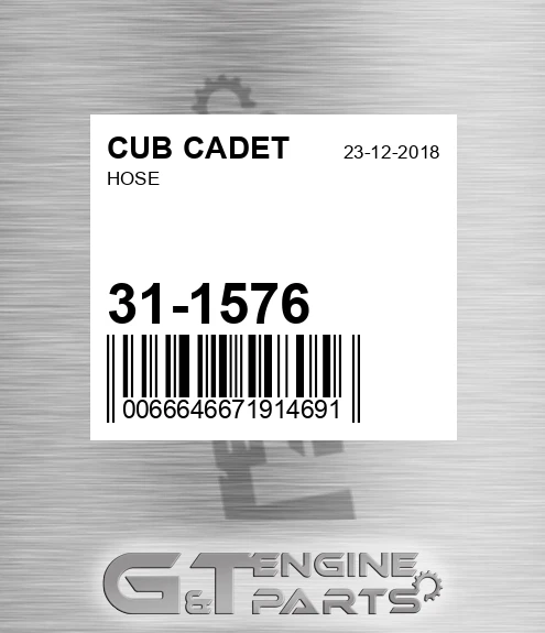 31-1576 Hose for CUB CADET