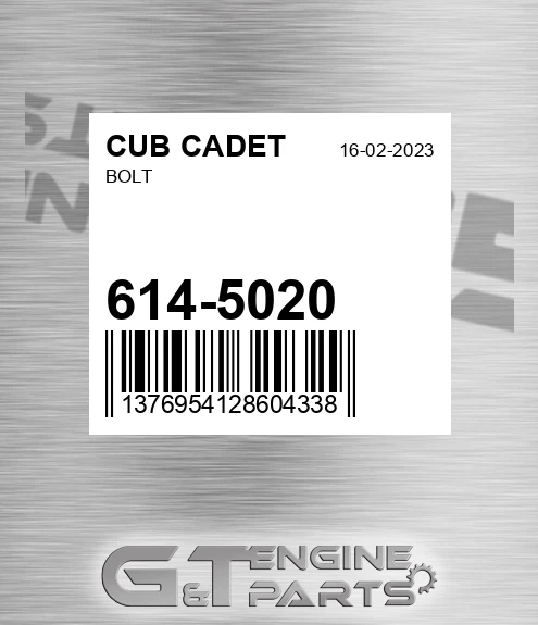 614-5020 Bolt for CUB CADET