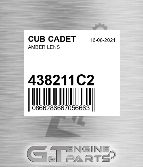 438211C2 Amber Lens for CUB CADET