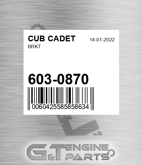 603-0870 Brkt for CUB CADET