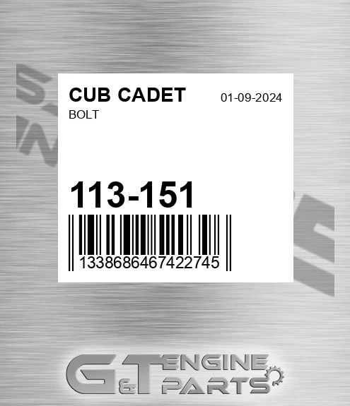 113-151 Bolt