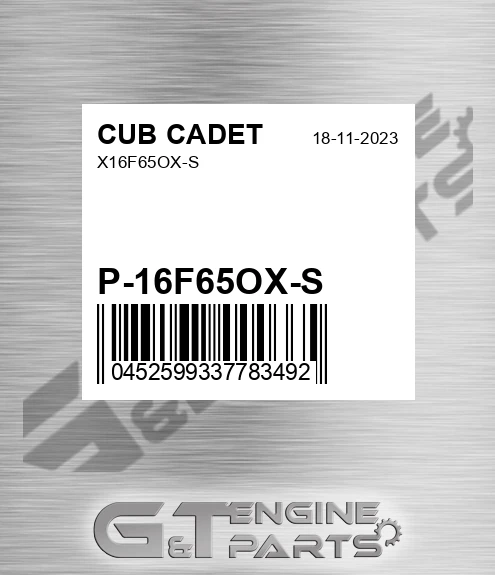 P-16F65OX-S X16f65ox-s for CUB CADET