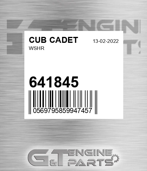 641845 Wshr for CUB CADET