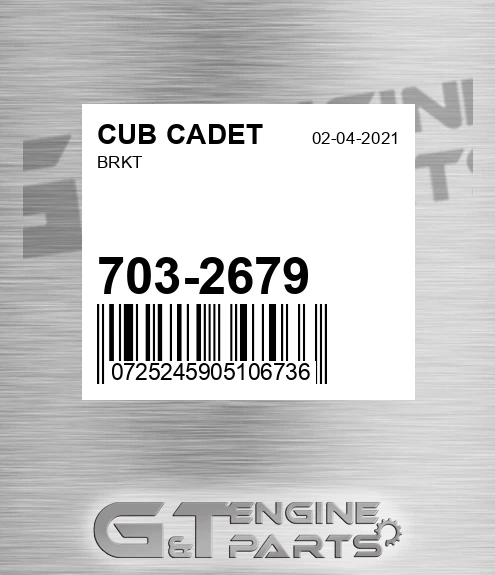 703-2679 Brkt for CUB CADET