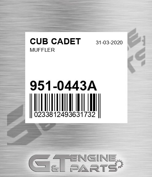 951-0443A Muffler for CUB CADET