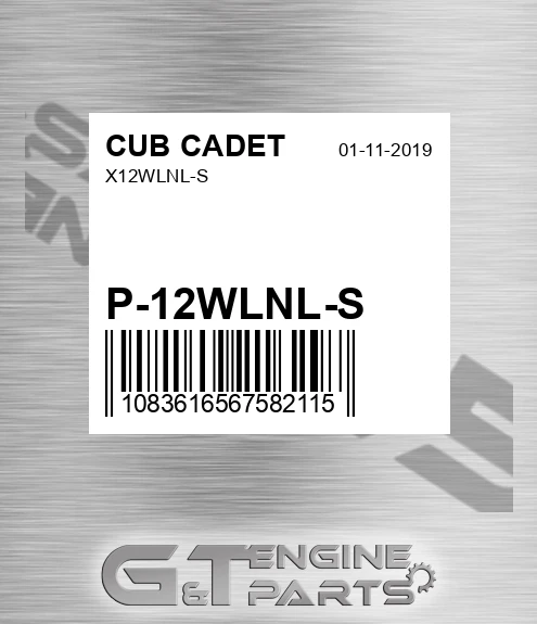 P-12WLNL-S X12wlnl-s for CUB CADET